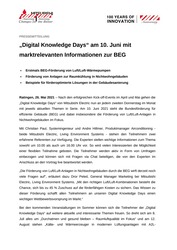 Vorschaubild der Presseinformation Digital Knowledge Days BEG